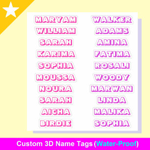 Stickers de nom de balise 3D créative personnalisé