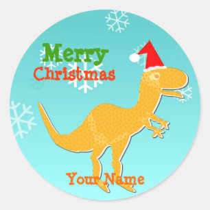 Stickers de nom de dinosaure T-Rex de Noël
