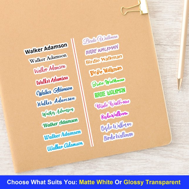 Stickers de nom élégant et coloré (Noms de balise  (name label stickers)