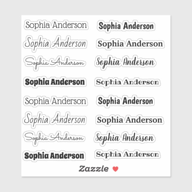 Stickers de noms de coupe personnalisés (Feuille)