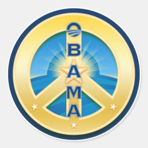 Stickers de paix GoldStar d'Obama, en blanc