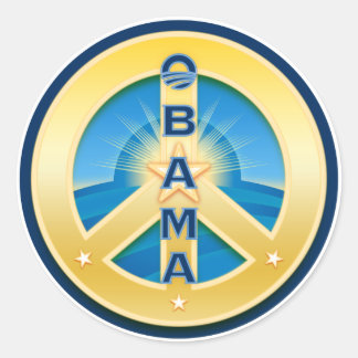 Stickers de paix GoldStar d'Obama, en blanc