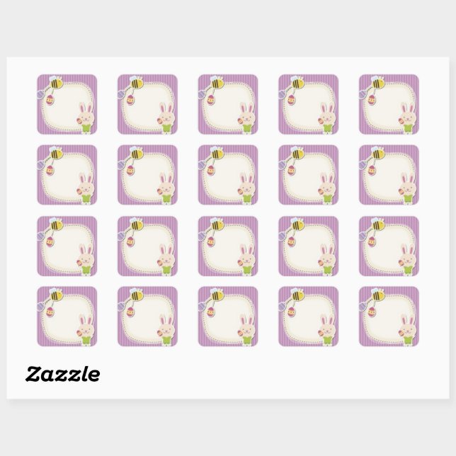 Stickers de Pâques carrés (Feuille)