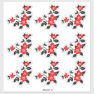 stickers de pavot rouge vinyle