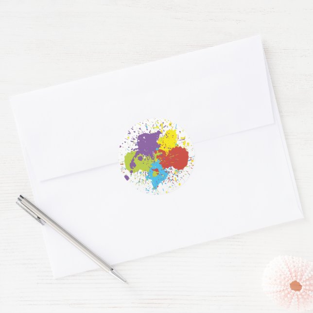 Stickers de peinture colorée amusant (Enveloppe)