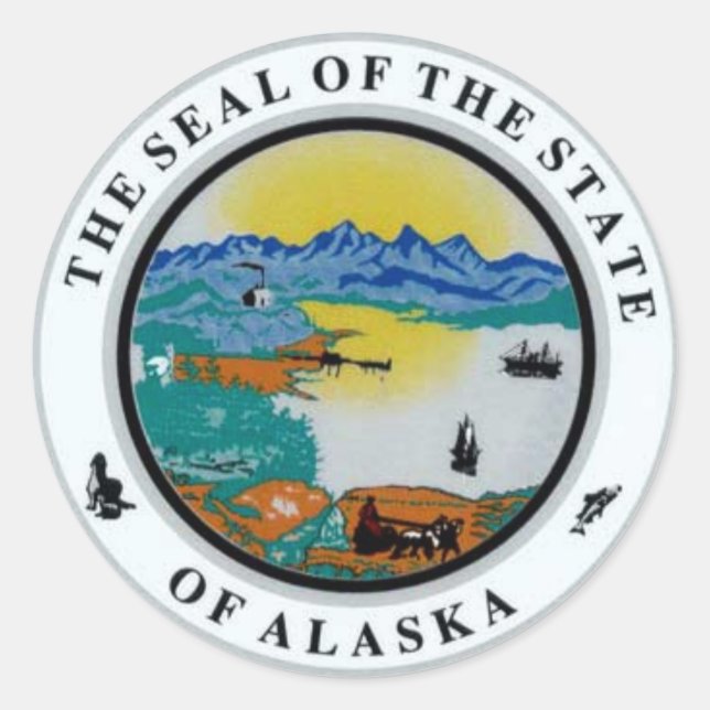 Stickers de phoque de l'état de l'Alaska (Devant)