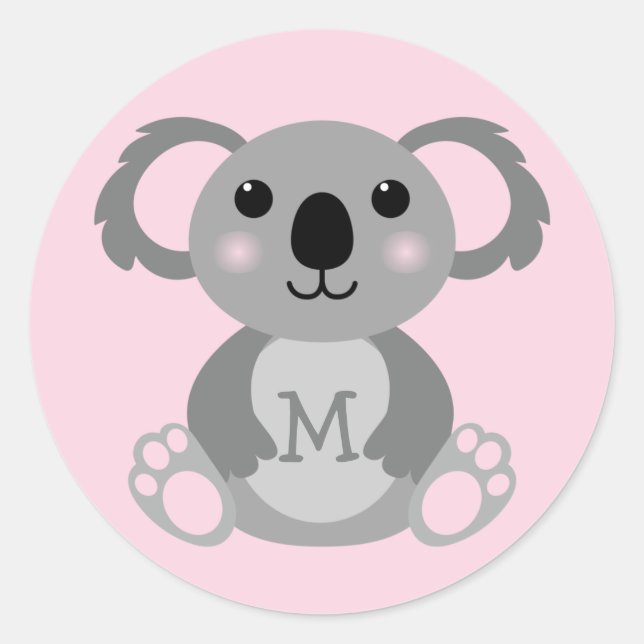 Stickers de phoque Koala Bear Kid's mignon nom Env (Devant)