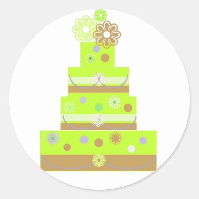STICKERS DE PHOQUES DE GÂTEAU MARIAGE DE LIME (Devant)