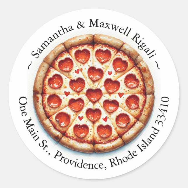 Stickers de pizza ronde Retourner les étiquettes d (Devant)