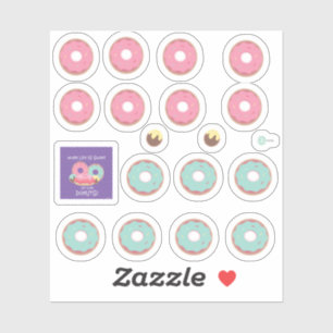 Stickers de planificateur de donuts turquoises et