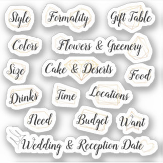 Stickers de planification mariage