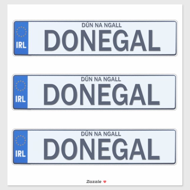 Stickers de plaque d'immatriculation irlandaise du (Feuille)