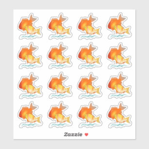 Stickers de poisson rouge transparent