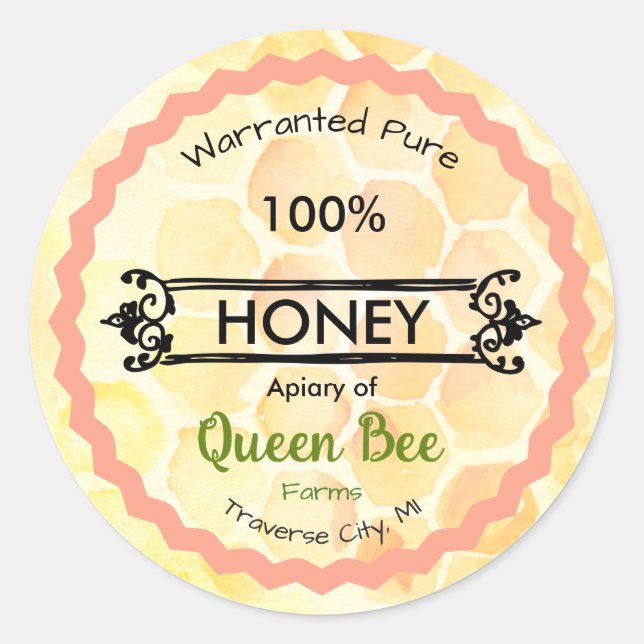 Stickers de pot de miel Apiary (Devant)