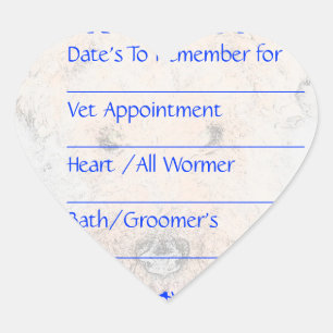 Stickers de rappel bleu chien