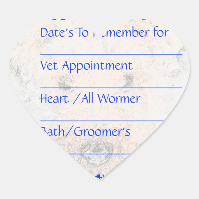 Stickers de rappel bleu chien (Devant)