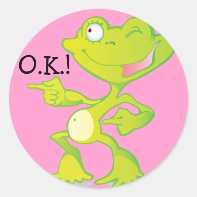 Stickers de récompense de grenouille OK (Devant)