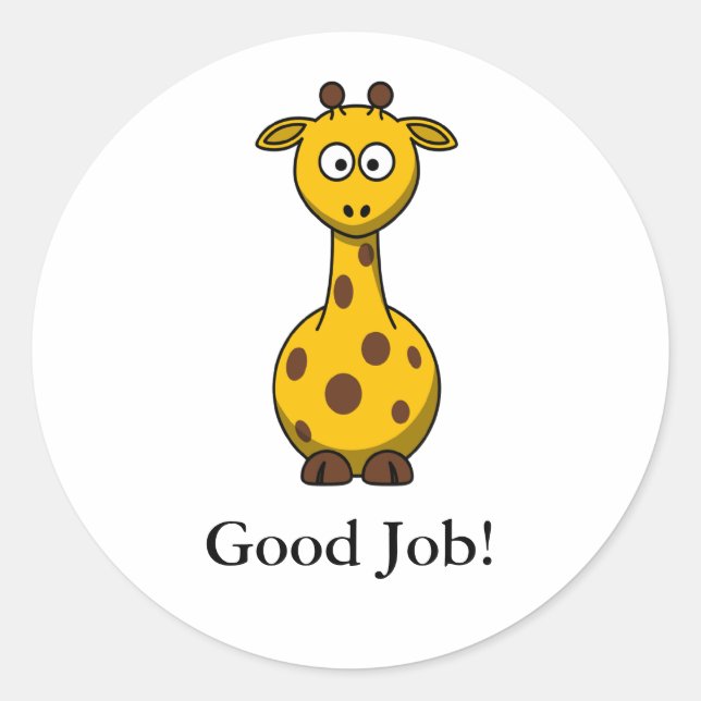 Stickers de récompense de la Giraffe de Cartoon mi (Devant)