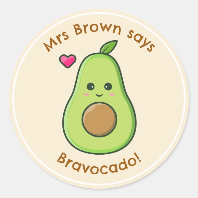 Stickers de récompense de l'enseignant Pun Avocado (Devant)