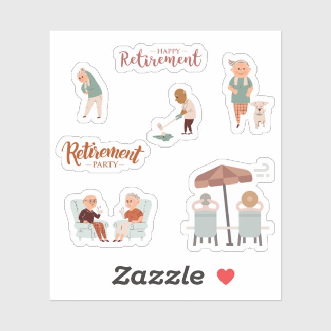 Stickers de retraite heureux (Feuille)