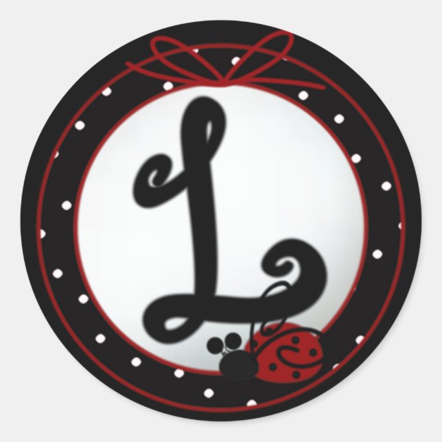 Stickers de ronde L initial de Ladybug (Devant)