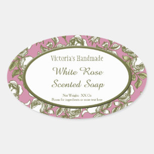 Stickers de savon personnalisés Rose blanc et Faux