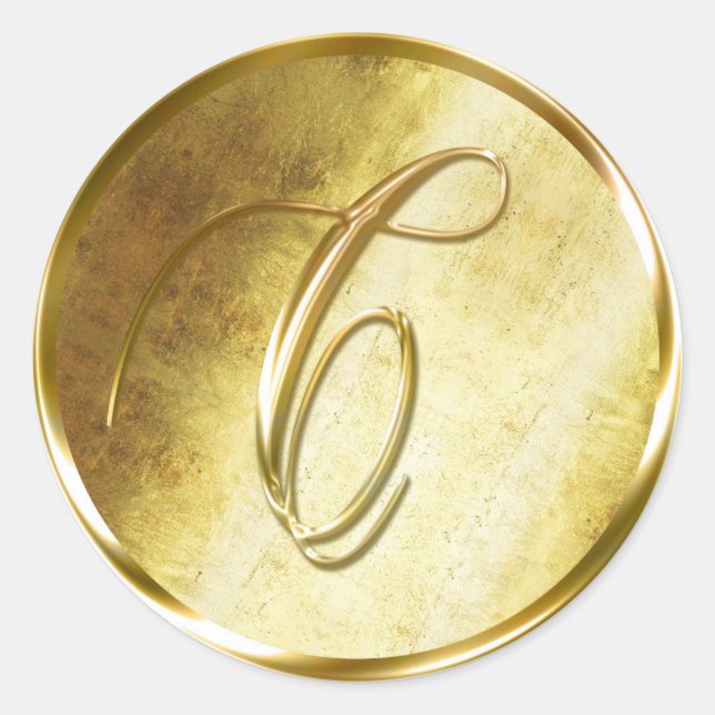Stickers de scellés pour enveloppes d'or Monogram  (Devant)