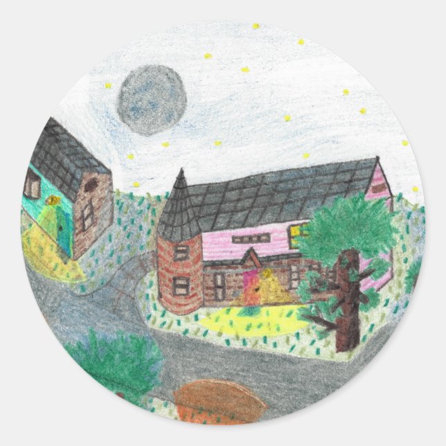 Stickers de scène de nuit magique (Devant)