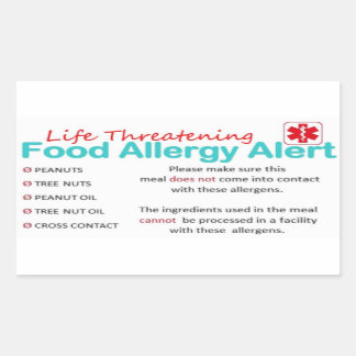 Stickers de sécurité - Allergie des arachides et d