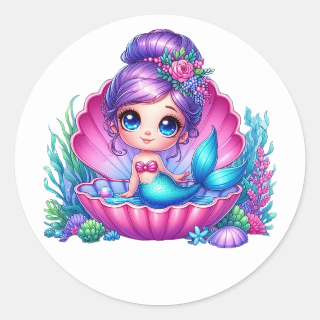 Stickers de sirène colorée (Devant)