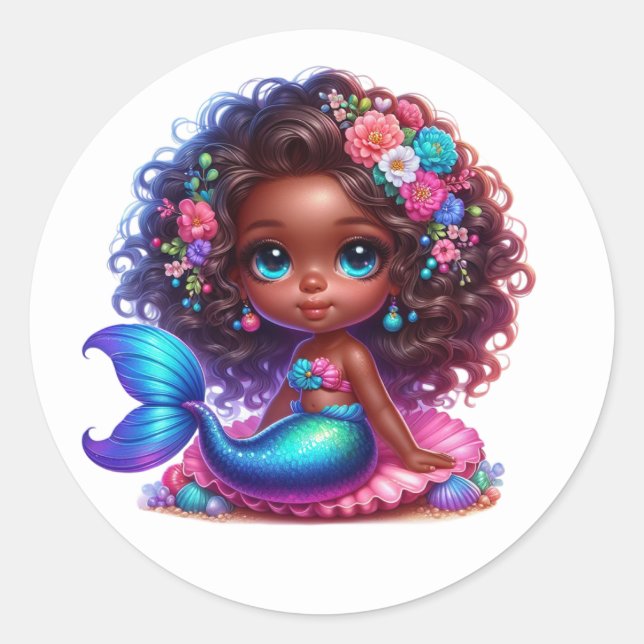 Stickers de sirène colorée (Devant)
