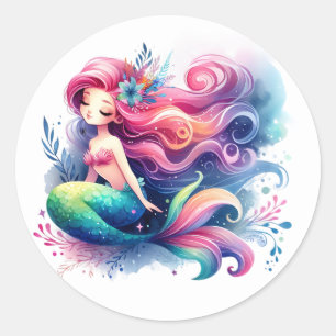 Stickers de sirène de couleur mignonne