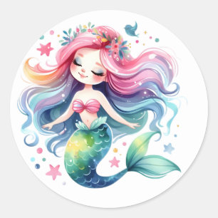 Stickers de sirène de couleur mignonne
