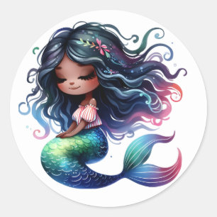 Stickers de sirène de couleur mignonne