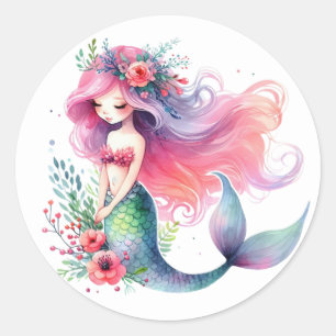 Stickers de sirène de couleur mignonne