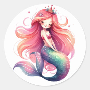 Stickers de sirène de couleur mignonne