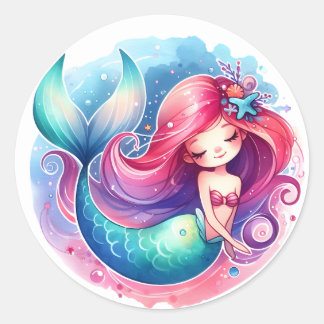 Stickers de sirène de couleur mignonne