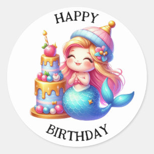 Stickers de sirène de couleur mignonne