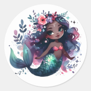 Stickers de sirène de couleur mignonne