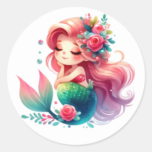 Stickers de sirène de couleur mignonne