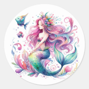 Stickers de sirène de couleur mignonne