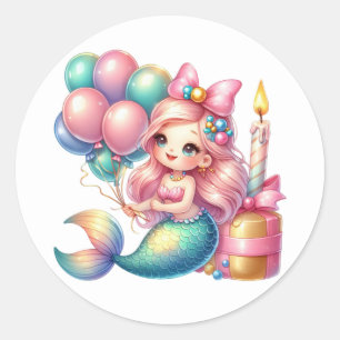 Stickers de sirène de couleur mignonne