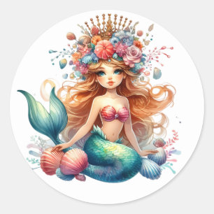 Stickers de sirène de couleur mignonne