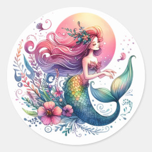 Stickers de sirène de couleur mignonne