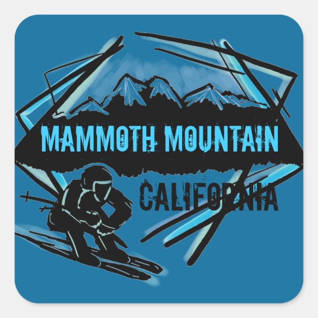 stickers de ski bleu Mammoth Mountain California (Devant)
