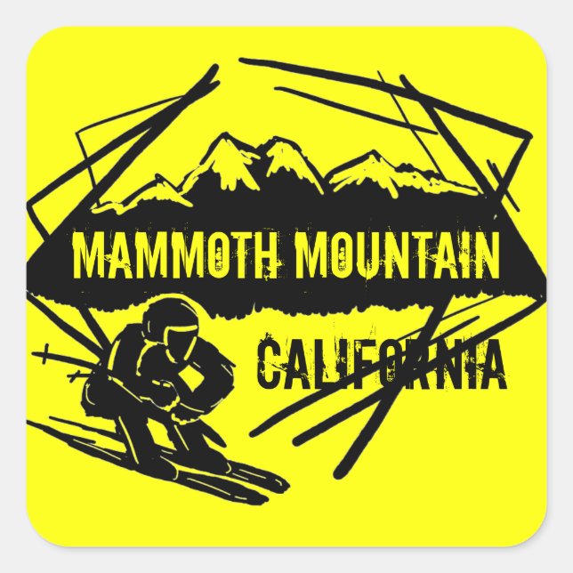 stickers de ski jaune de Mammoth Mountain Californ (Devant)