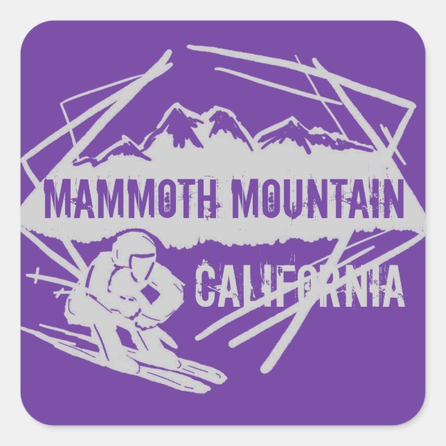 stickers de ski violet Mammoth Mountain California (Devant)