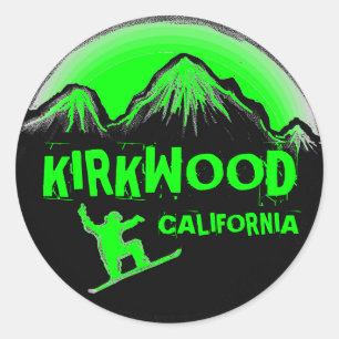 stickers de snowboard vert Kirkwood California