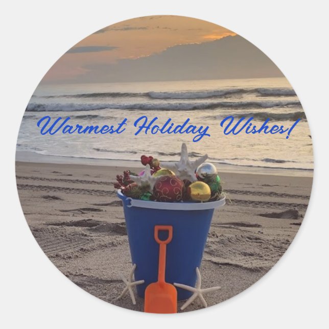 stickers de thème de la plage de Noël (Devant)