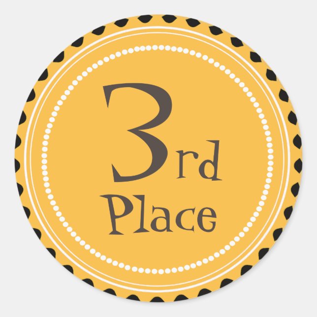 Stickers de troisième place Jaune de l'enseignant (Devant)